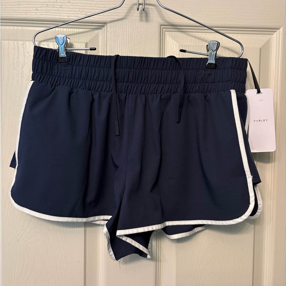 NWT Varley Women's Arlington Running Short 2” Blue Nights w/ White Medium $78